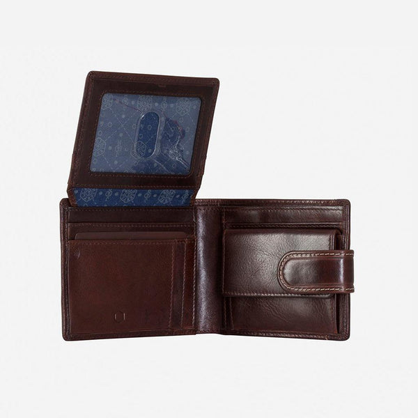 BIFOLD WALLET WITH COIN AND TAB CLOSURE
