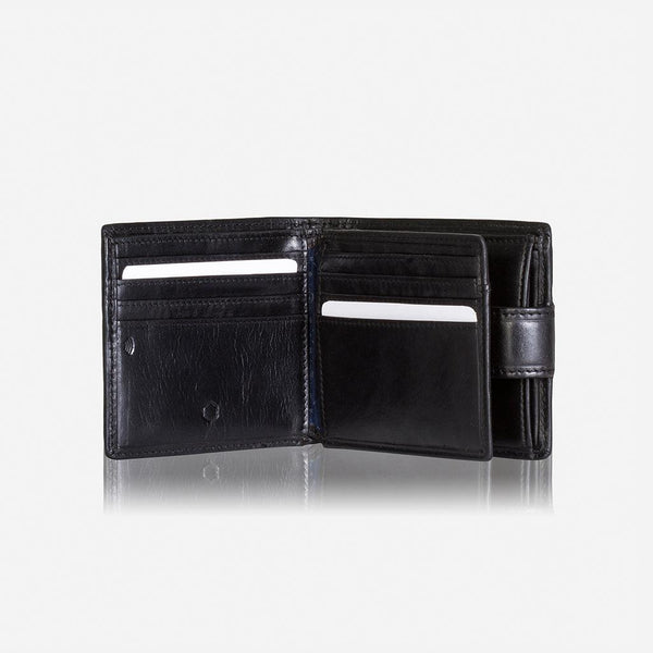 BIFOLD WALLET WITH COIN AND TAB CLOSURE