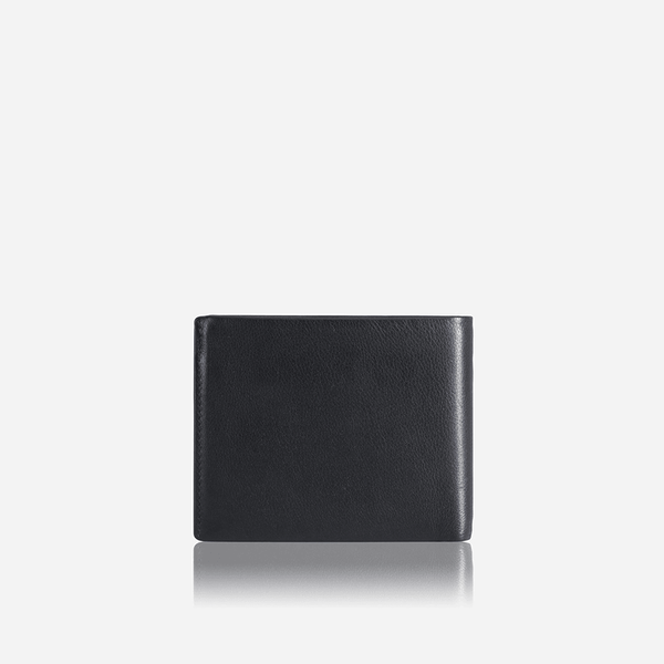 SLIM BIFOLD CARD HOLDER WITH COIN, SOFT BLACK