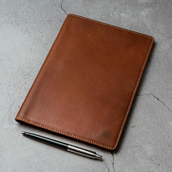 LEATHER A5 NOTEBOOK COVER, CLAY