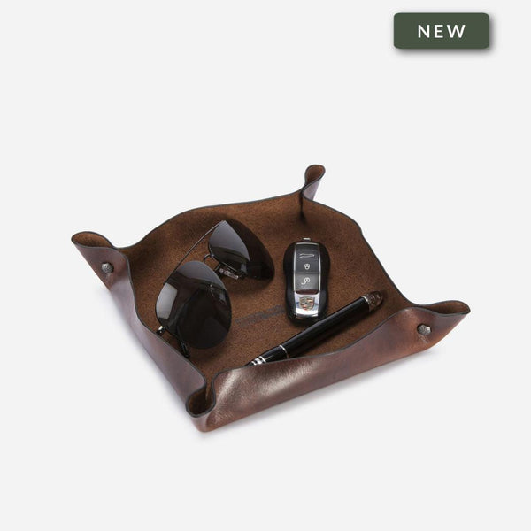 LEATHER DESK TRAY, COFFEE